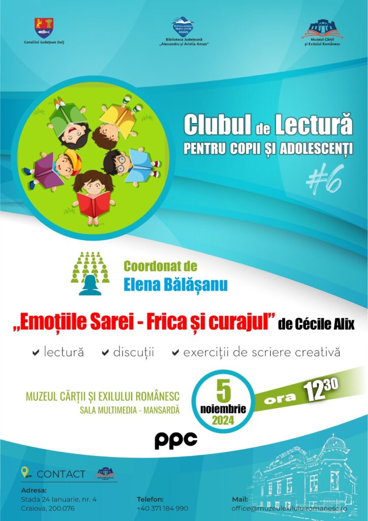 Craiova: „Clubul de lectură pentru copii și adolescenți” la Muzeul Cărții și Exilului Românesc