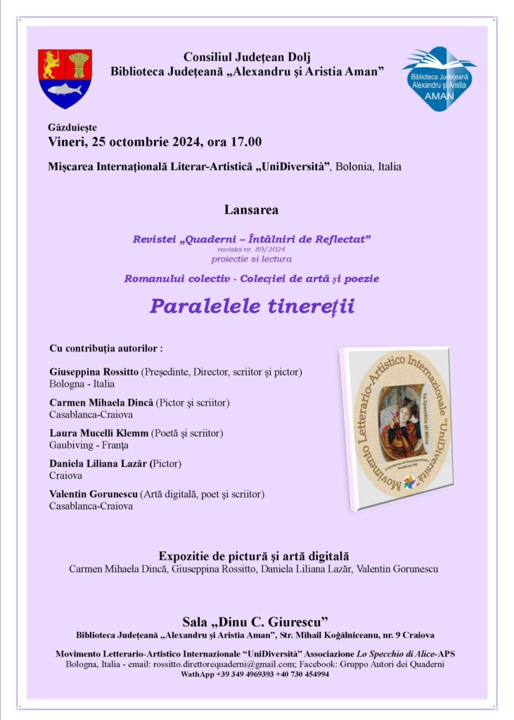 Lansarea romanului „Paralele tinereții”, la „Aman“