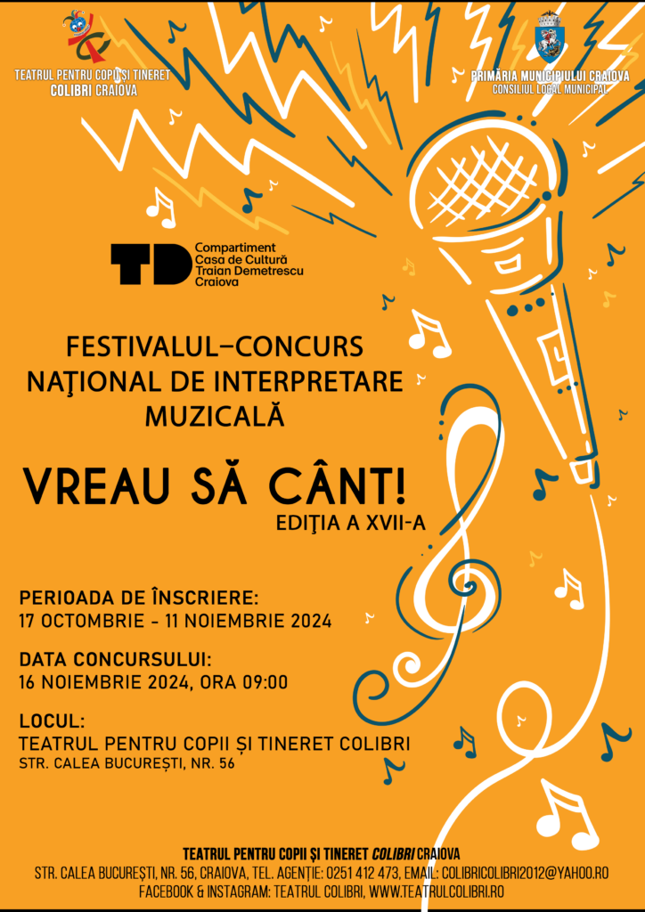 „Vreau să cânt!“ la Teatrul Colibri Craiova
