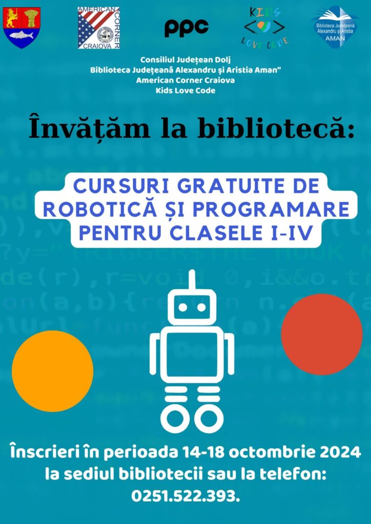 Cursuri gratuite de robotică pentru micuții din Craiova