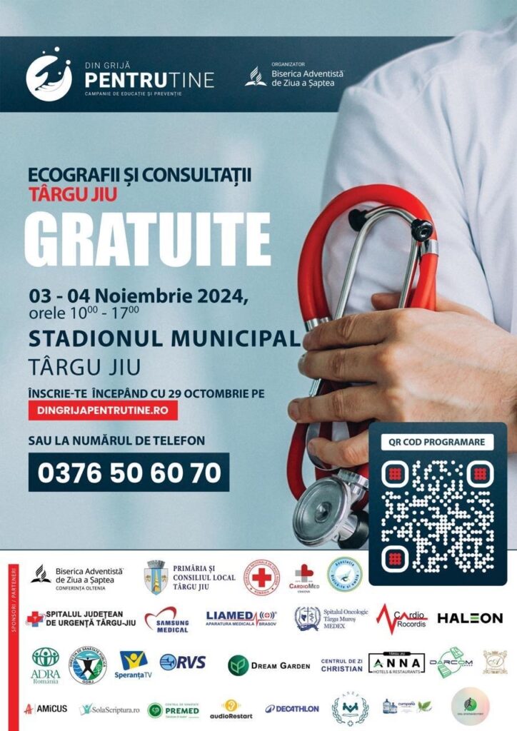 Analize medicale gratis la Stadionul Municipal din Târgu Jiu