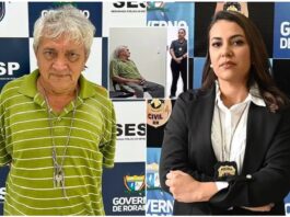 Ucigașul Raimundo Alves Gomes, 60 de ani, arestat la 25 de ani după crima sa de fiica victimei Gislayne Silva de Deus, 36 de ani