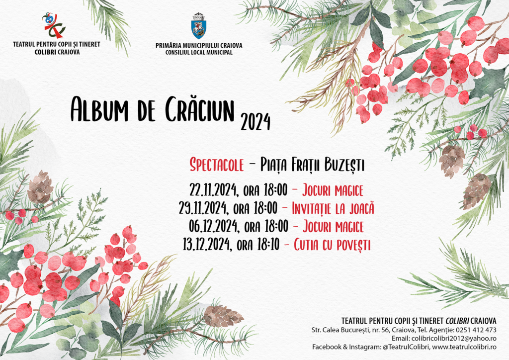 Weekend Colibri cu povești pe scenă și la Târgul de Crăciun
