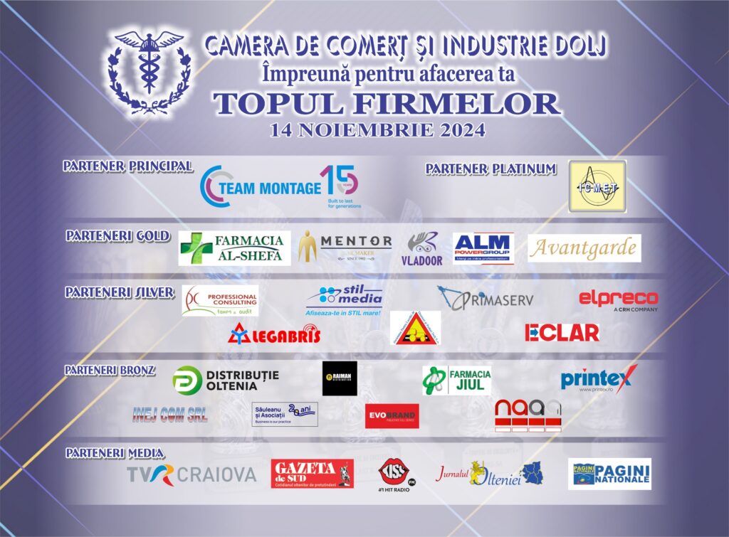 Cele mai performante companii doljene vor fi premiate joi la Gala Topul Firmelor