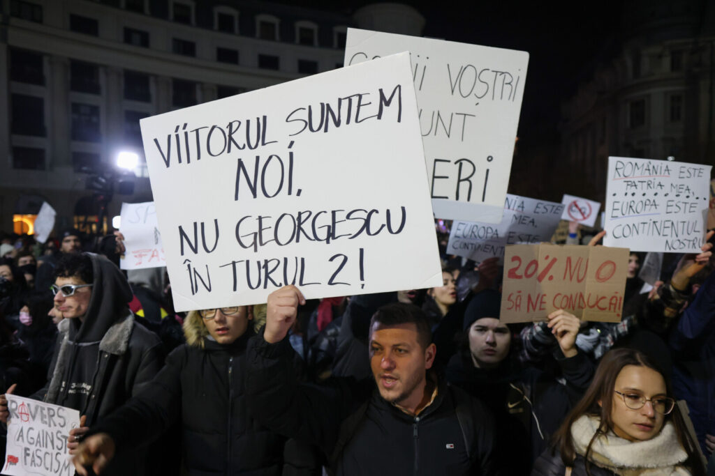 Manifestații împotriva lui Călin Georgescu