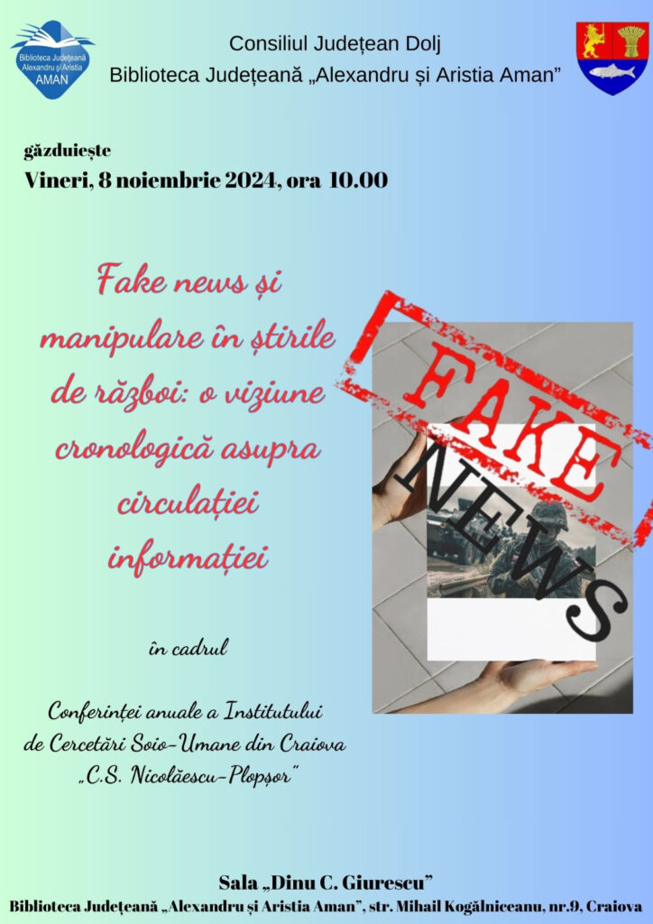 Craiova: Workshop „Fake news și manipulare în știrile de război“