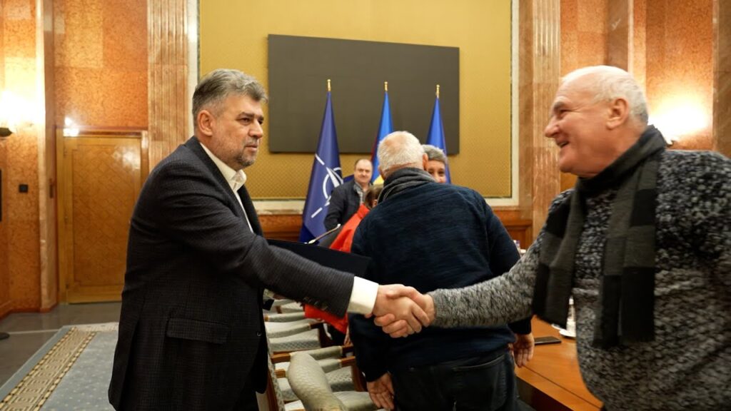 (VIDEO) Consultări între premierul Ciolacu și reprezentanții sindicatelor din transporturi feroviare, silvicultură, agricultură, siderurgie și minerilor din Valea Jiului și Oltenia