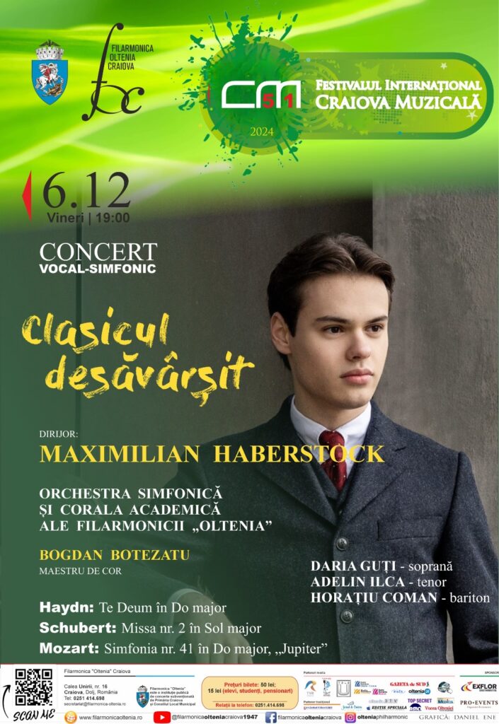 Clasicul desăvârșit sub bagheta dirijorului Maximilian Haberstock la Filarmonica Oltenia