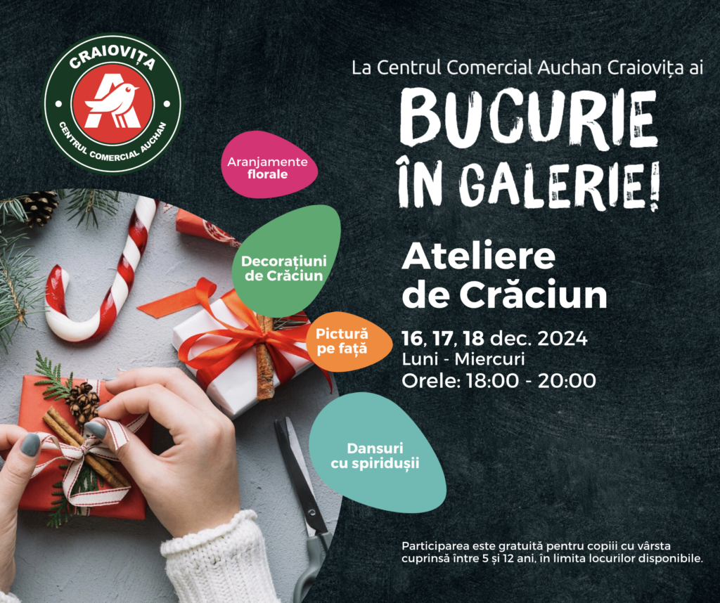 Să sărbătorim Crăciunul împreună cu cei mici la Centrul Comercial Auchan Craiovița!