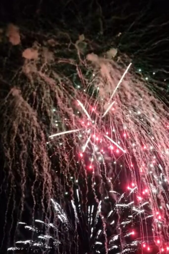 Foc de artificii în Parcul Central din Târgu Jiu, în Noaptea de Anul Nou