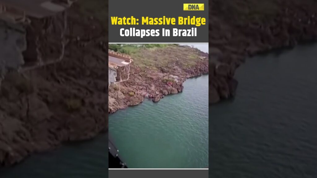 (VIDEO) Un pod din Brazilia s-a prăbușit, vărsând acid sulfuric în râu