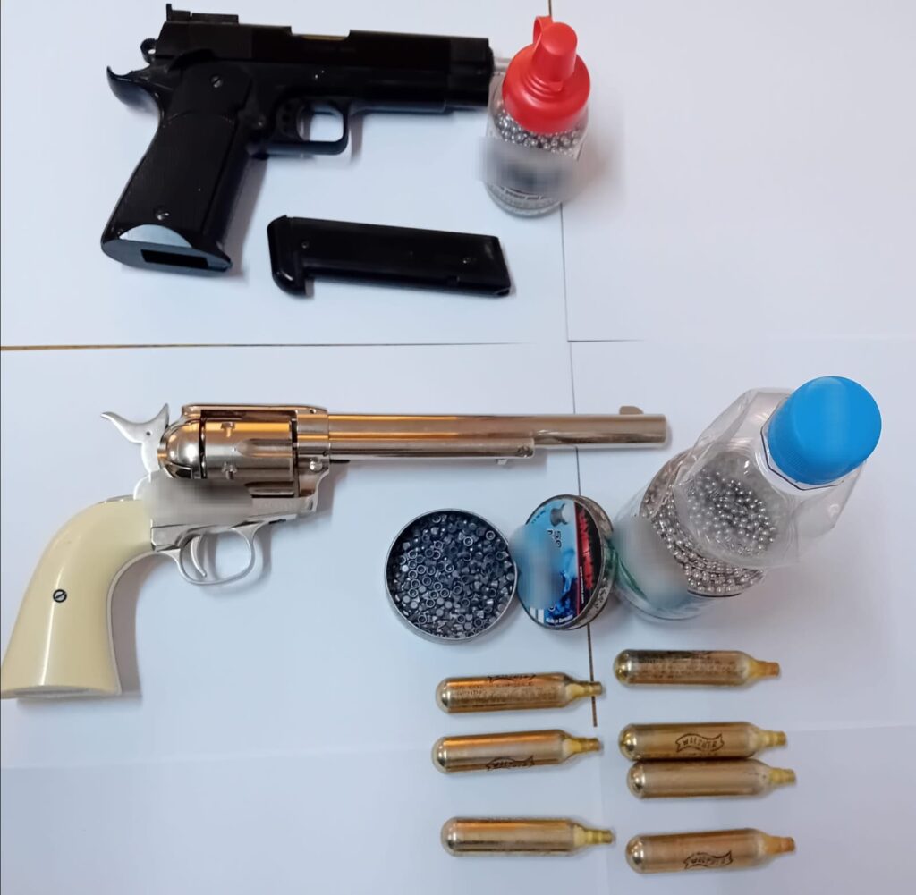 Gorj: Pistoale confiscate în urma unei percheziții la Bâlteni