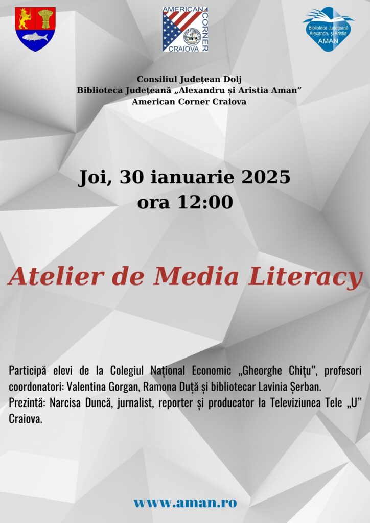 Craiova: Atelier de „Media Literacy”, la „Aman“