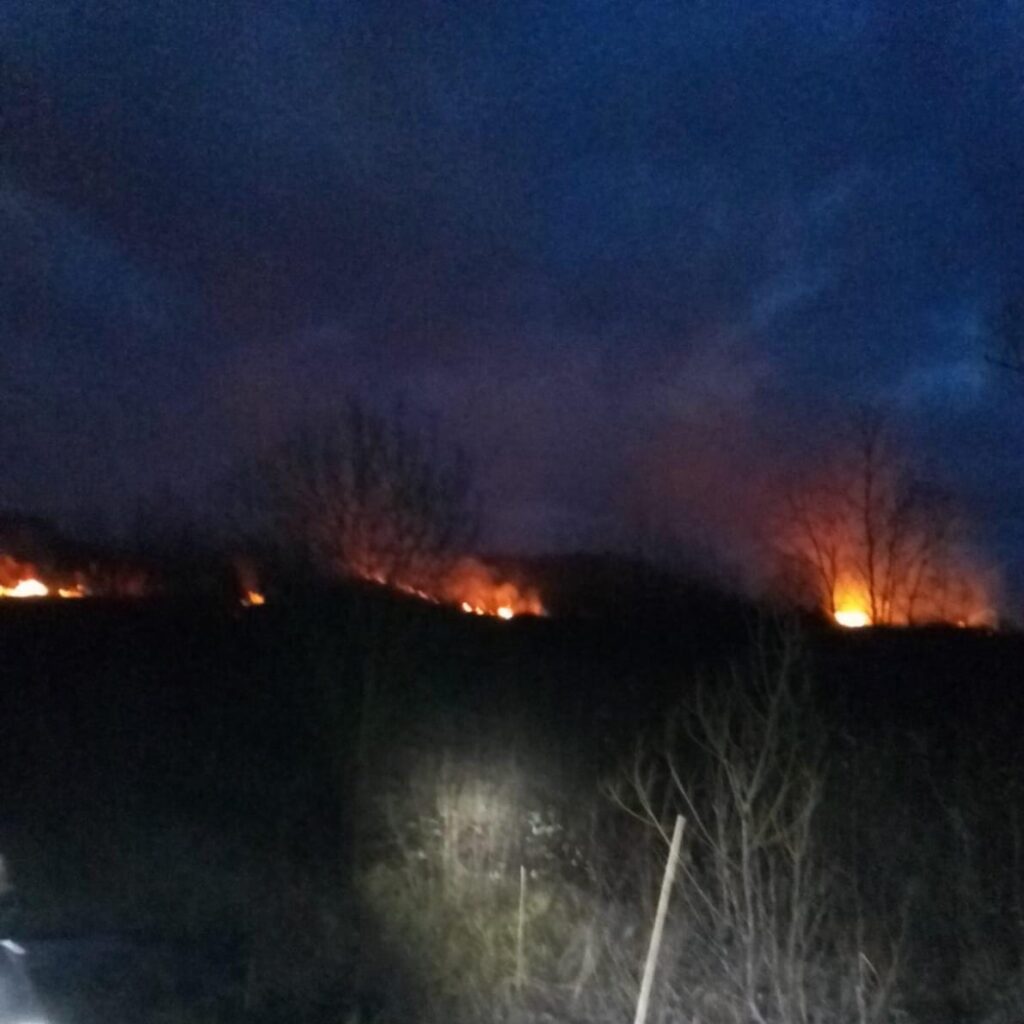 (VIDEO) Vâlcea: Incendiu de vegetație uscată în Alunu. Au ars 100 de hectare