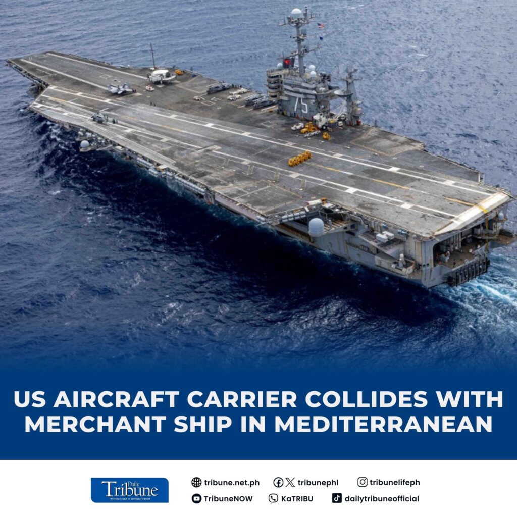 (VIDEO) Un portavion american s-a ciocnit de o navă în Marea Mediterană