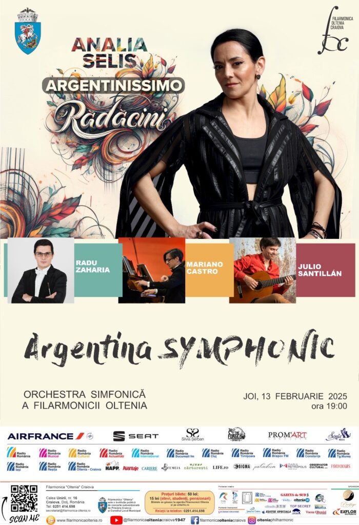 Analia Selis prezintă Turneul „Argentinissimo, rădăcini“ la Filarmonica Oltenia