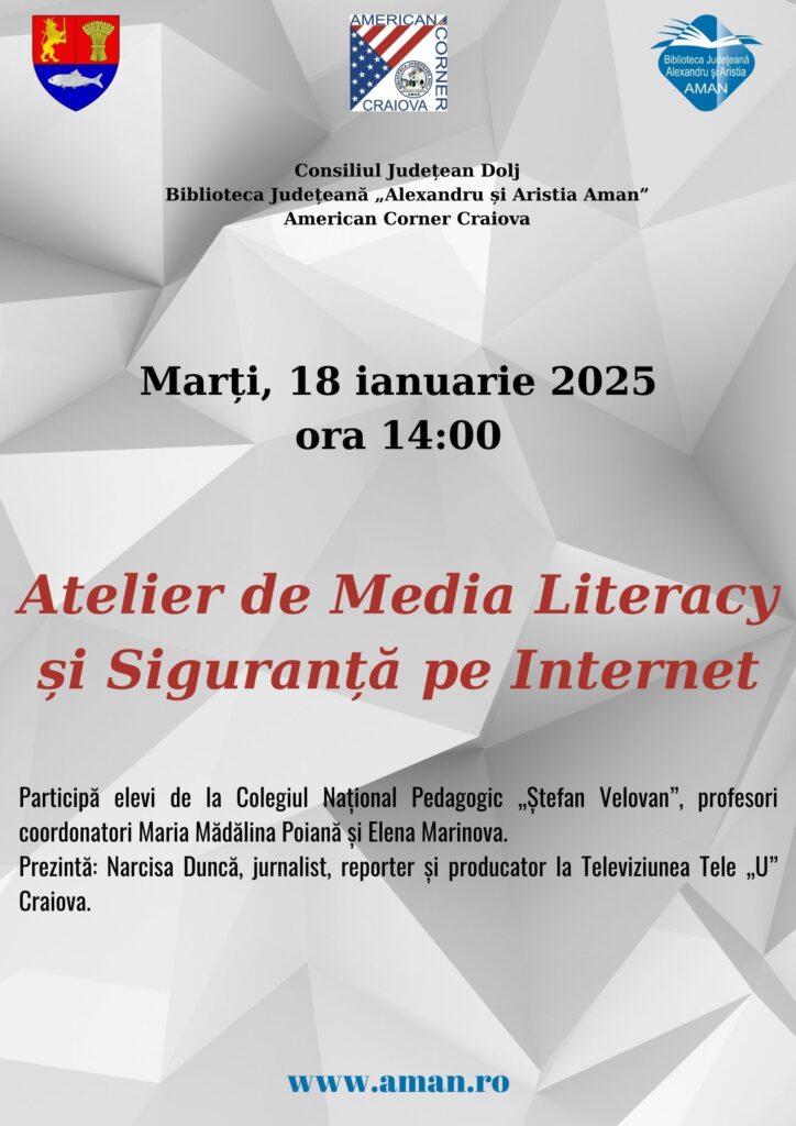 Craiova: Atelier de „Media Literacy și Siguranță pe Internet”