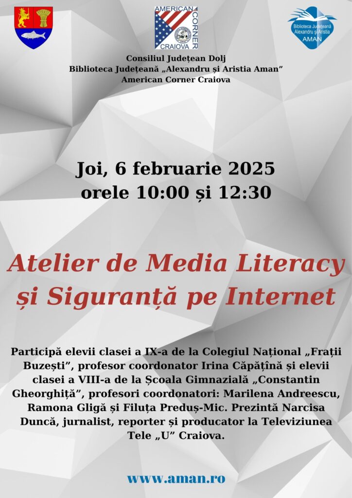 Expoziția de carte „Educație Media și Securitate pe Internet” la „Aman“
