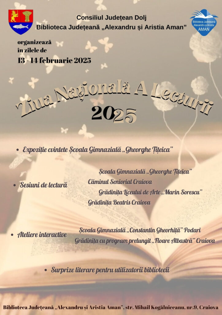 Craiova: Evenimente dedicate cititorilor de Ziua Națională a Lecturii