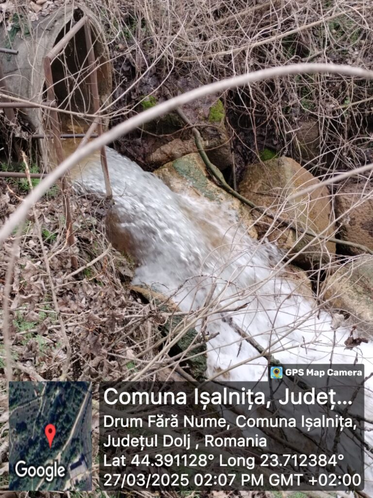 Evacuare accidentală de ape uzate tehnologice în râul Jiu