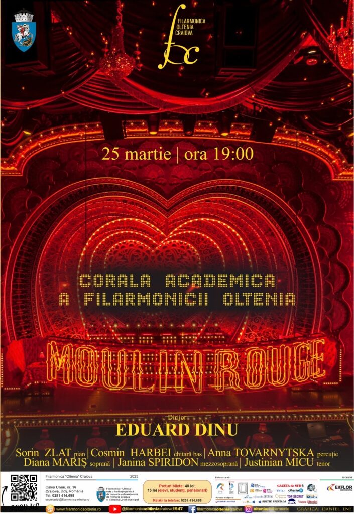 Craiova: Moulin Rouge – Seară de jazz alături de Corala Academică și Sorin Zlat