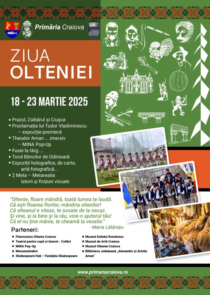 Ziua Olteniei, sărbătorită cu praz, călătorii imersive, muzică și … Shakespeare