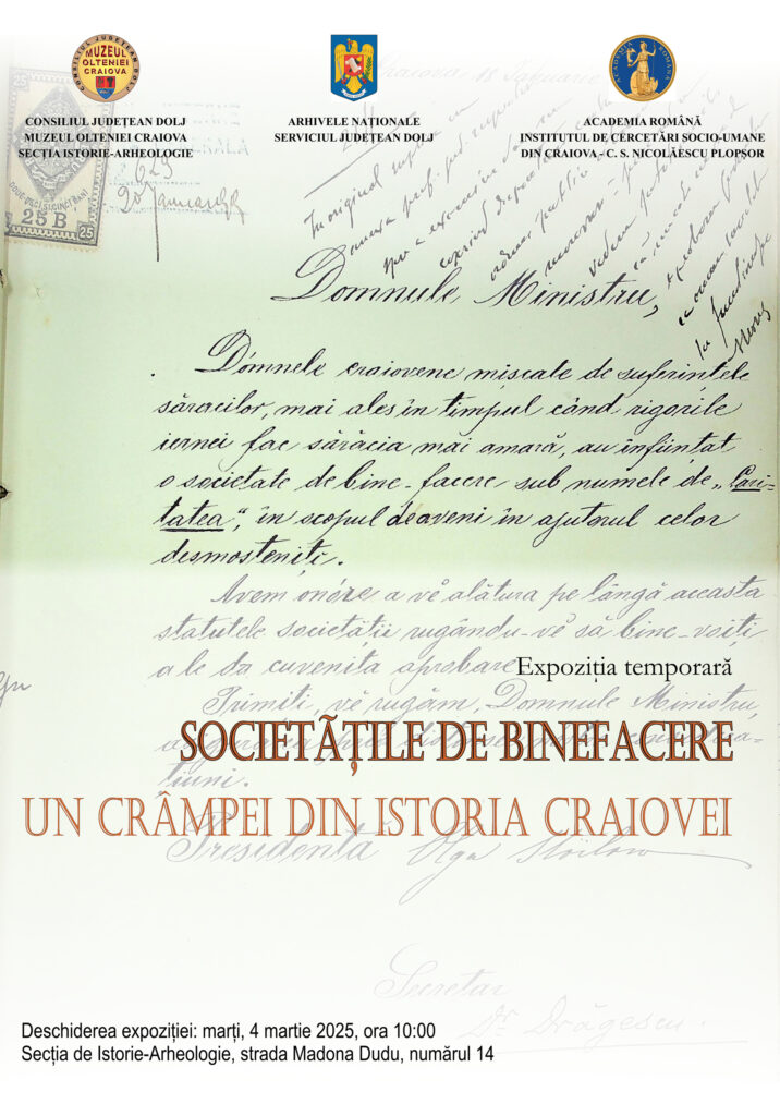 Expoziția „Societățile de binefacere – Un crâmpei din istoria Craiovei”