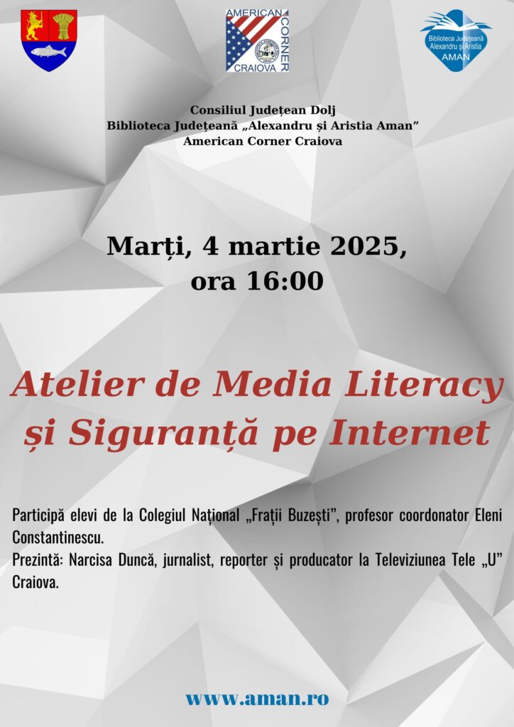 Craiova: Atelier de „Media Literacy și Siguranță pe Internet”
