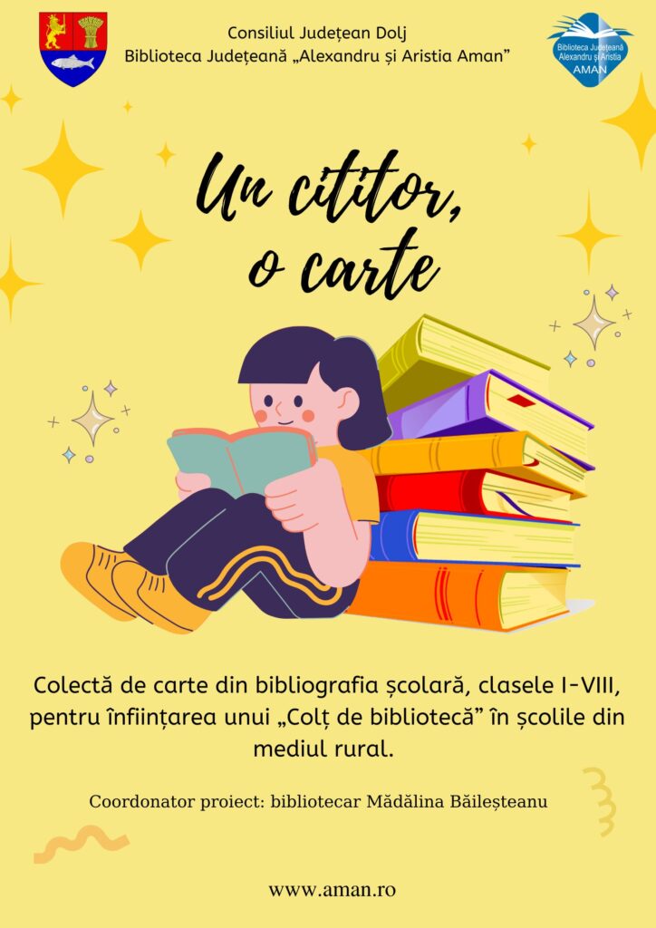Craiova: Colectă de carte în cadrul campaniei inițiată în anul 2019, „Un Cititor, O Carte”