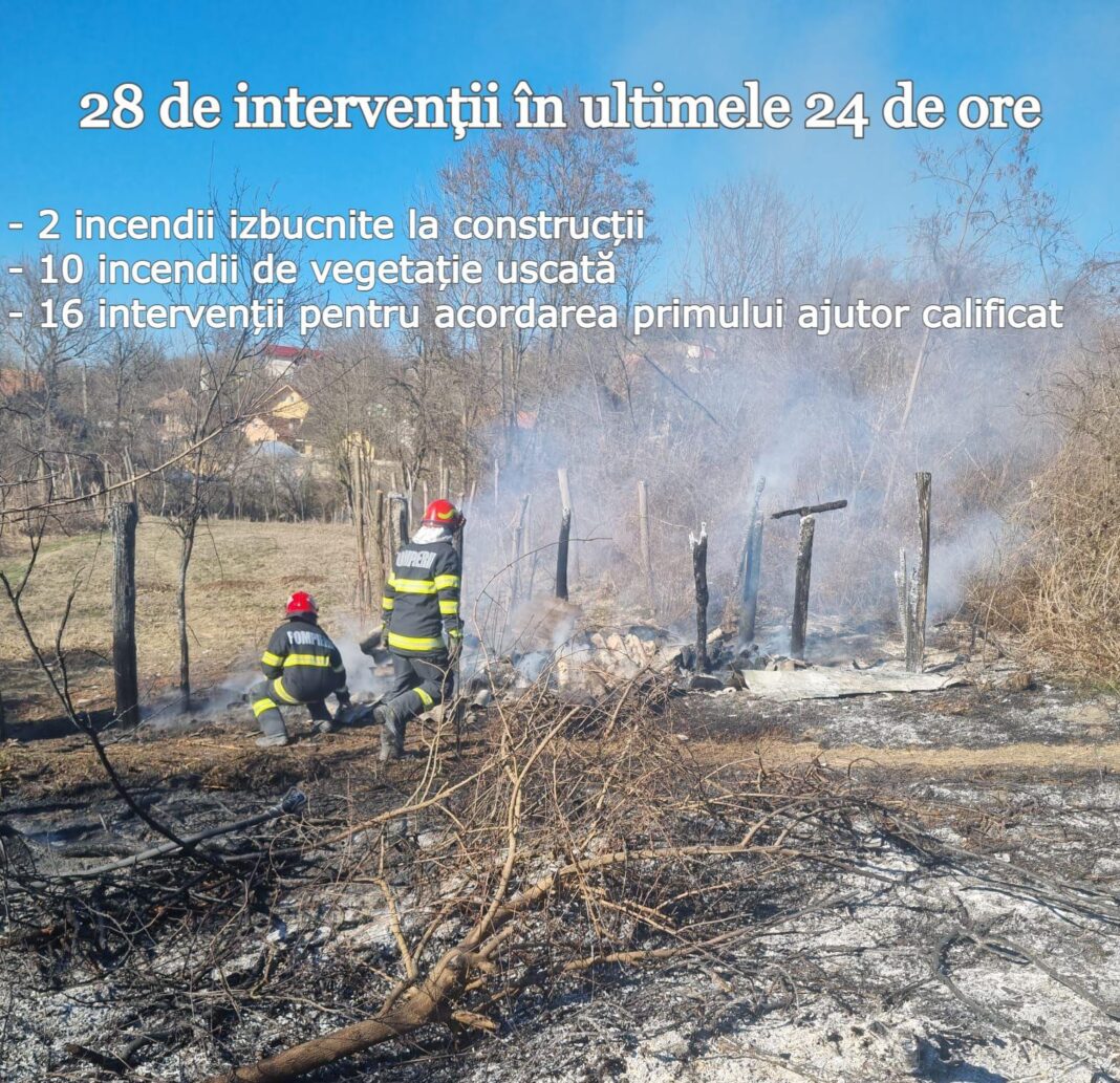Zeci de intervenții pentru ISU Gorj în ultimele 24 de ore