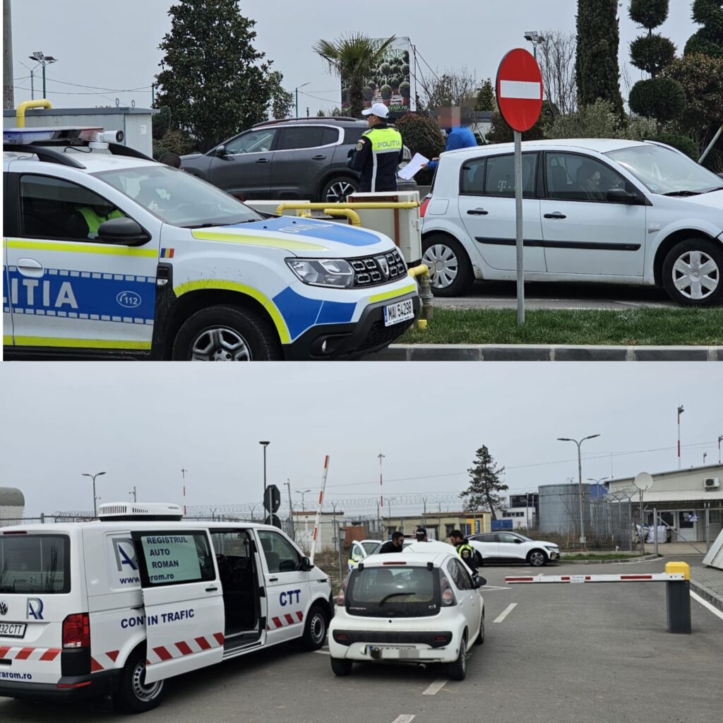 (VIDEO) Acțiune a polițiștilor în proximitatea Aeroportului Internațional Craiova