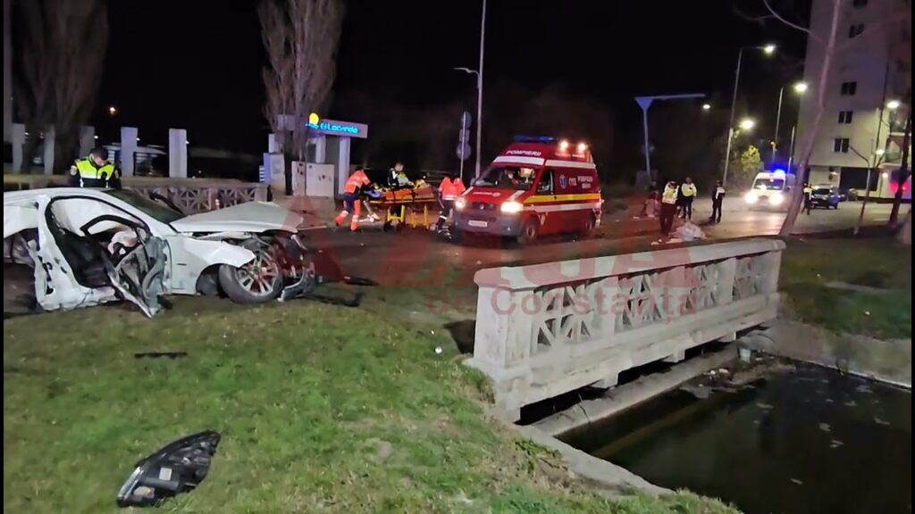 (VIDEO) Grav accident la intrarea în Mamaia. Un mort și patru răniți