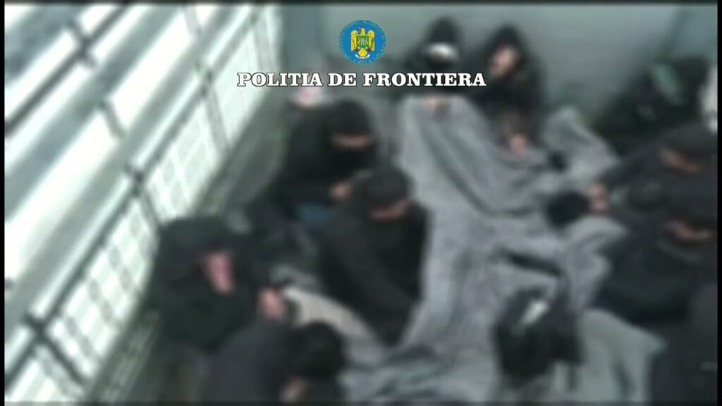 (VIDEO) Unsprezece cetățeni străini descoperiți ascunși într-un camion, la Calafat