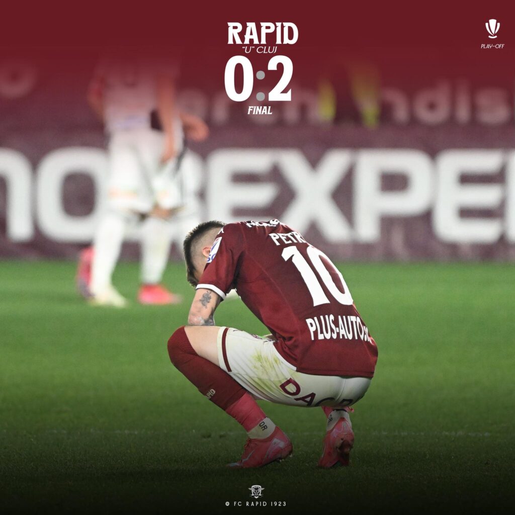 Superliga / Rapid, învinsă de U Cluj în Giuleşti