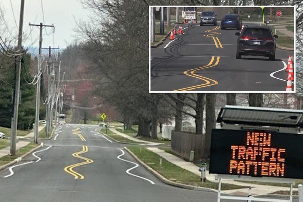 (VIDEO) Linii ondulate pe o șosea din Pennsylvania – măsură de „calmare a traficului” sau glumă?