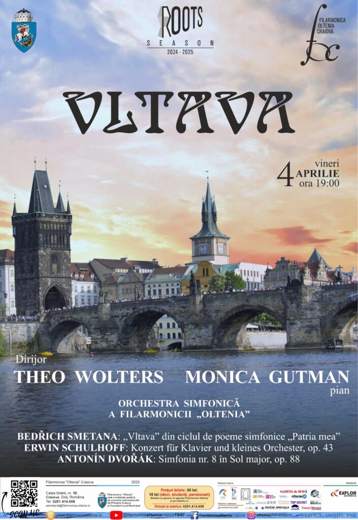 Muzică din inima Boemiei și un concert de pian în primă audiție la Filarmonica Oltenia Craiova
