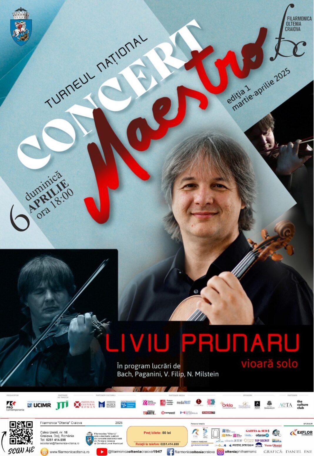 Liviu Prunaru revine la Filarmonica Oltenia cu Turneul Național Concert Maestro
