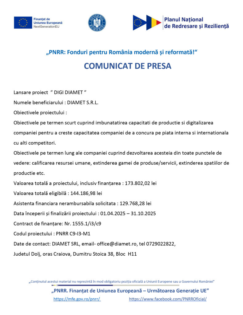 „PNRR: Fonduri pentru România modernă și reformată!“
