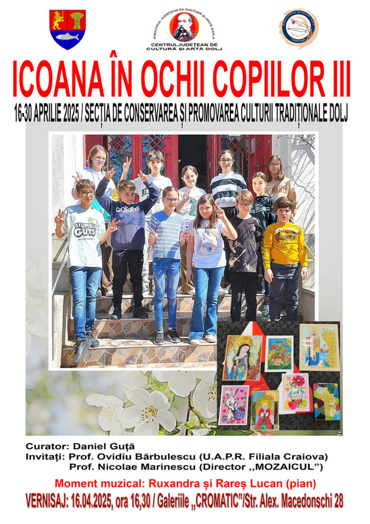 Craiova: „Icoana în ochii copiilor“ pe simeze la „Cromatic“