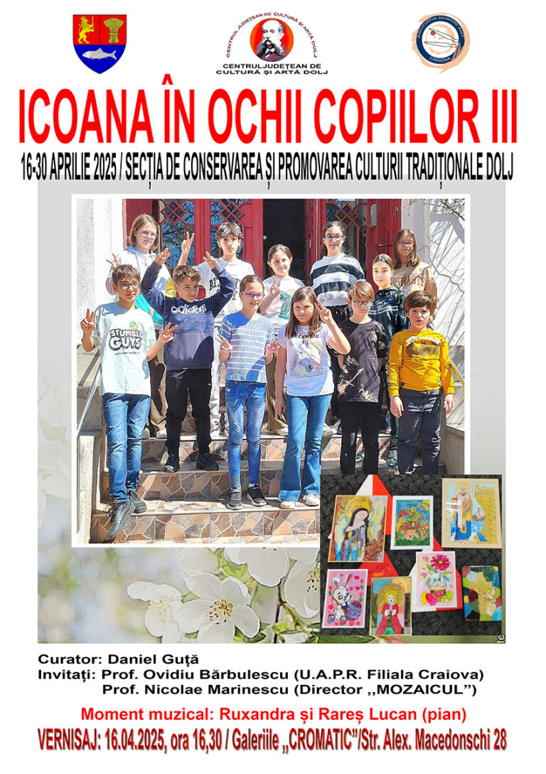 Craiova: „Icoana în ochii copiilor“ pe simeze la „Cromatic“