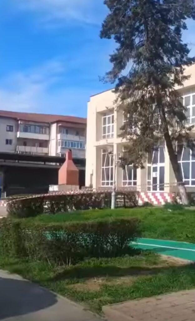 Avertisment de vreme severă la Motru: un brad amenință să cadă în centrul orașului