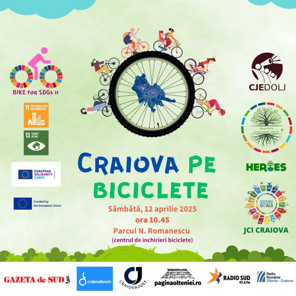 O nouă ediție „Craiova pe biciclete” are loc sâmbătă, 12 aprilie 2025
