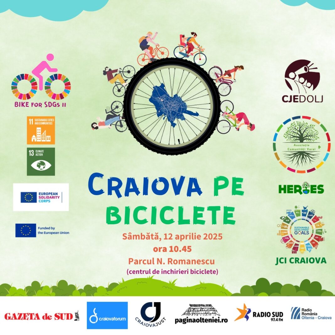 O nouă ediție „Craiova pe biciclete” are loc sâmbătă, 12 aprilie 2025