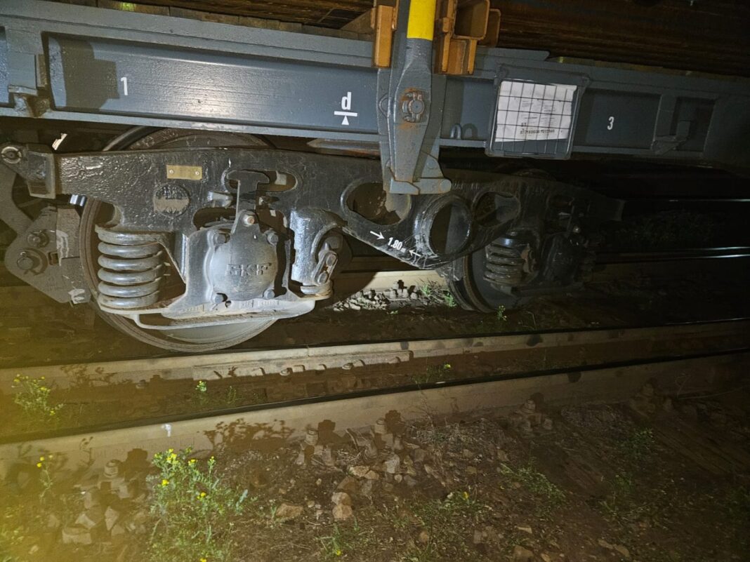 Un tren de marfă a deraiat la Turceni