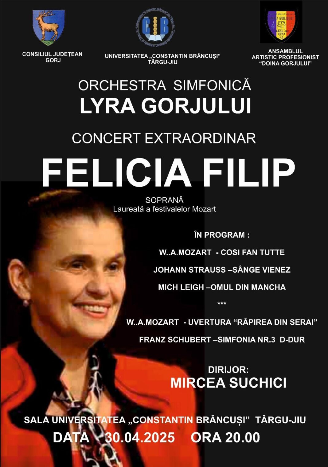 Concert extraordinar cu Felicia Filip la Târgu Jiu