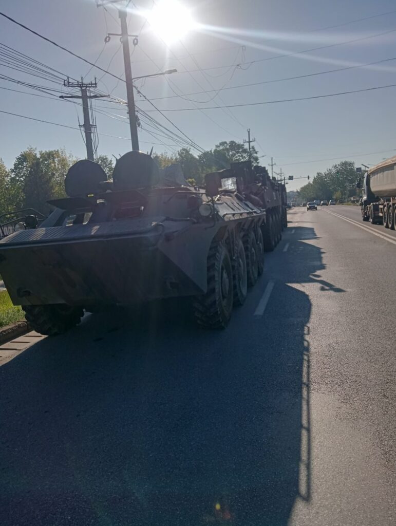 Transportor amfibiu blindat, implicat într-un accident în Filiași