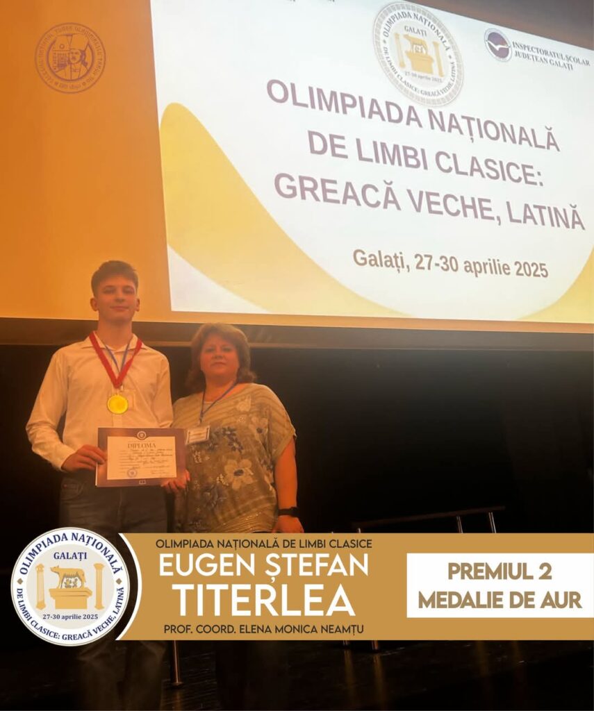 Medalie de aur pentru un elev gorjean, la Olimpiada Națională de Limbi Clasice
