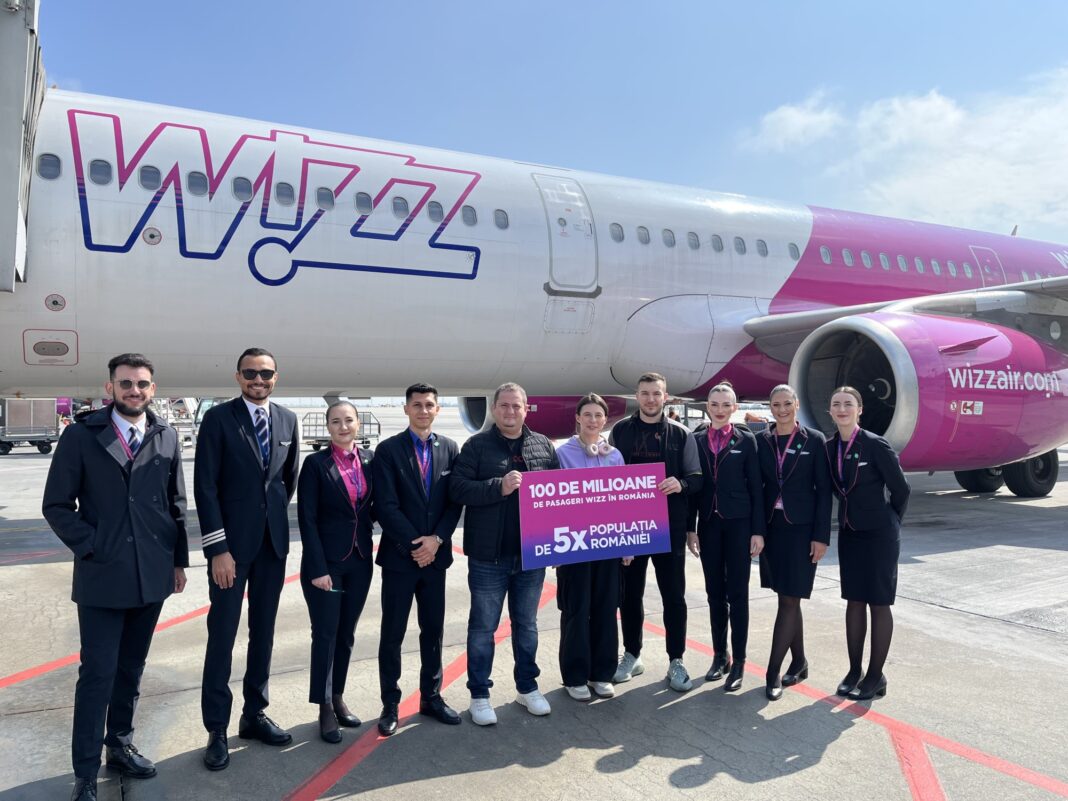 Wizz Air sărbătorește 100 de milioane de pasageri în România