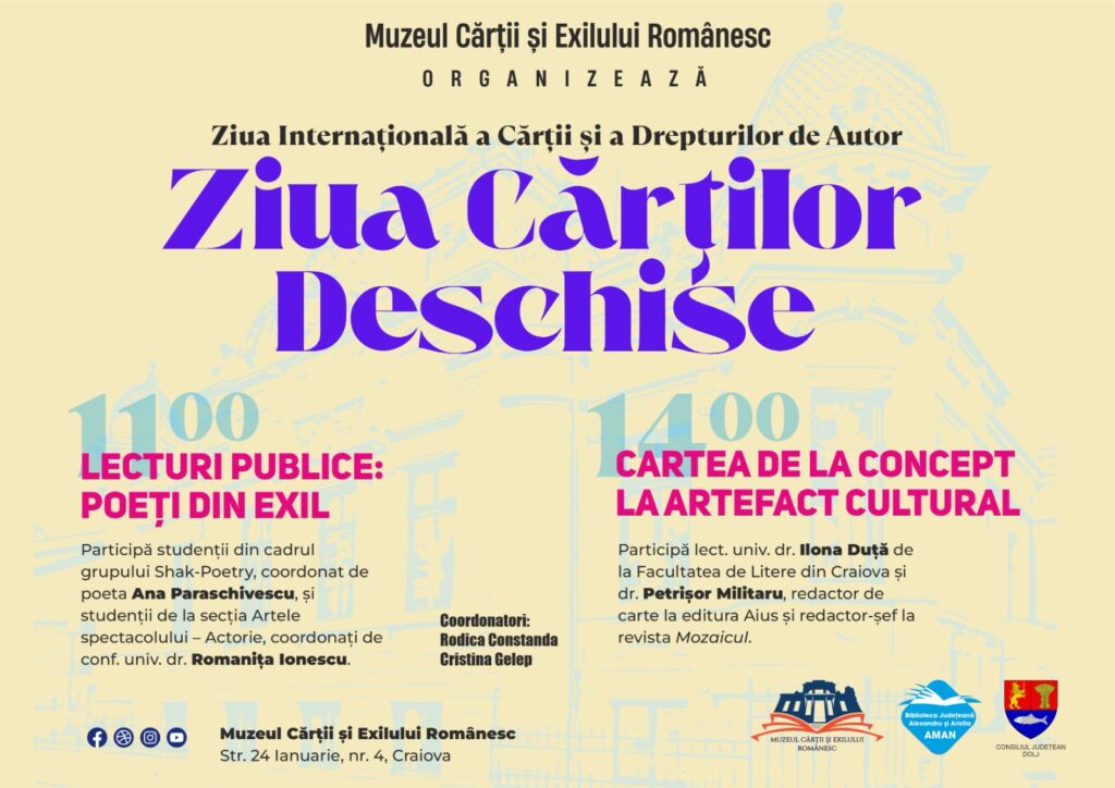 Craiova: Ziua Cărților Deschise la Muzeul Cărții și Exilului Românesc
