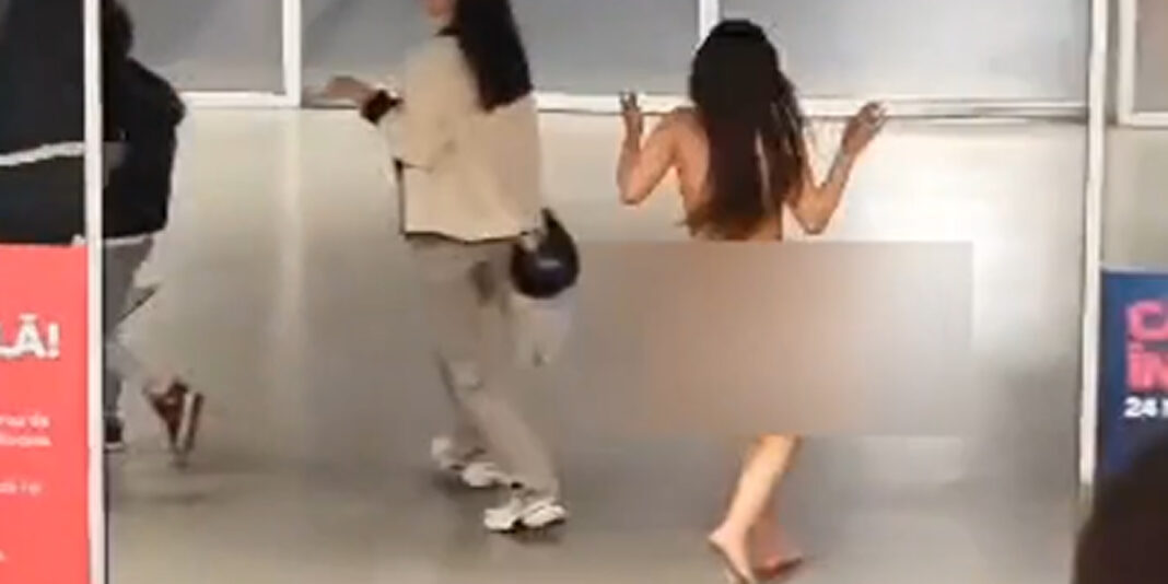 Tânăra care s-a plimbat dezbrăcată prin mall-ul din Constanţa, internată la Psihiatrie